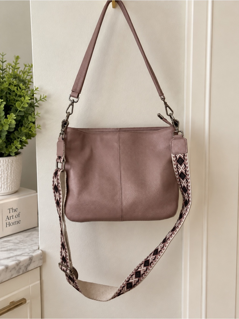 Everyday Leather Shoulder Bag - Dusty Rose